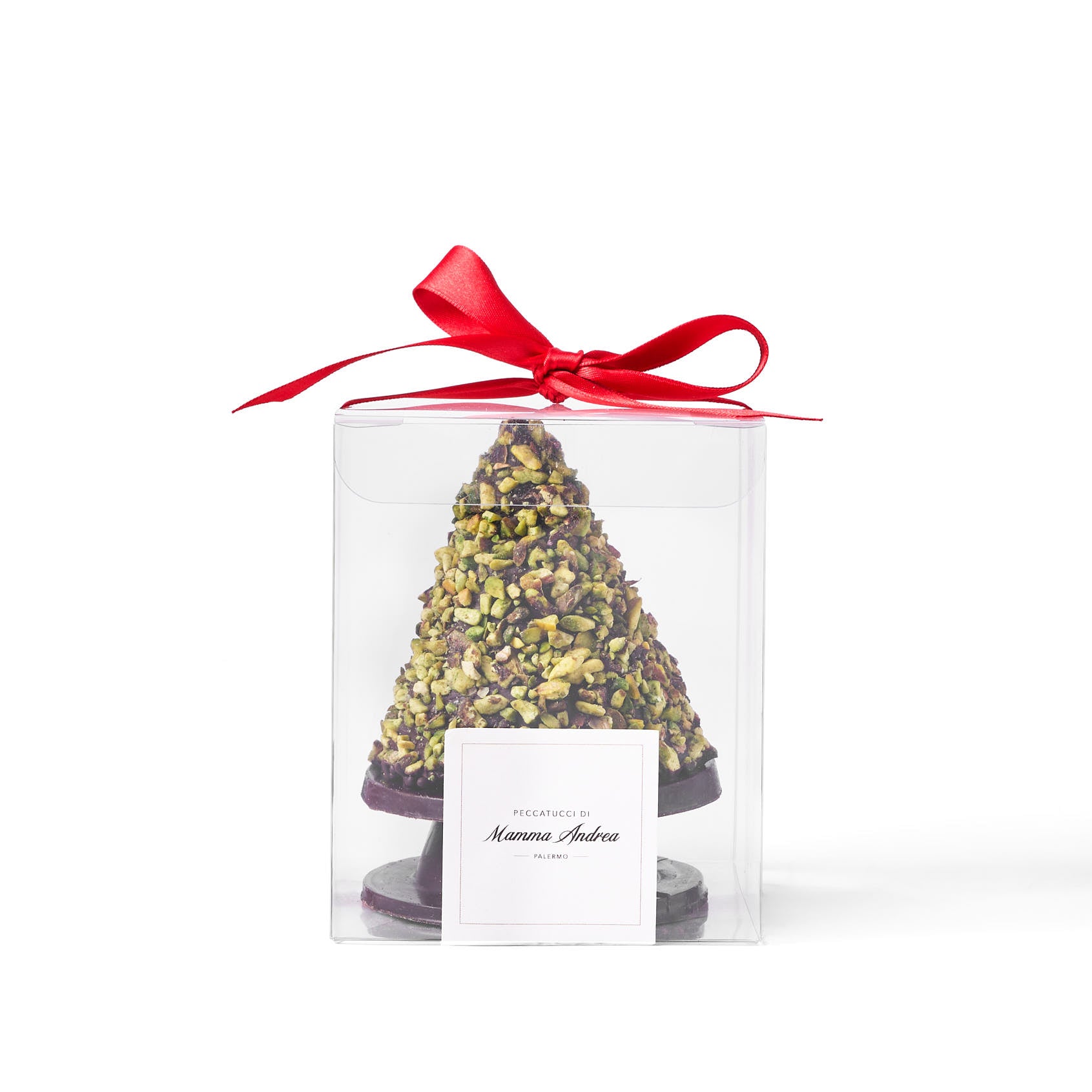 Alberello di cioccolato fondente con pistacchio