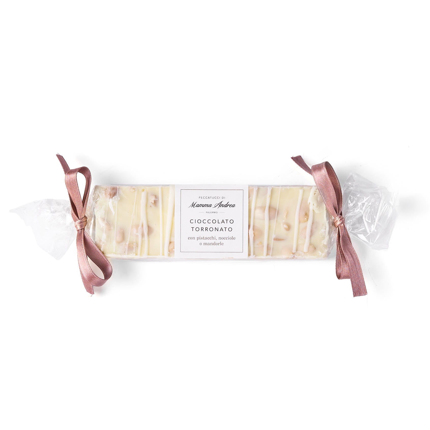 Cioccolato torronato bianco con mandorle di Avola