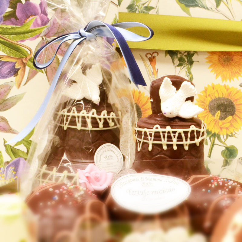 Campana di cioccolato fondente e pistacchi