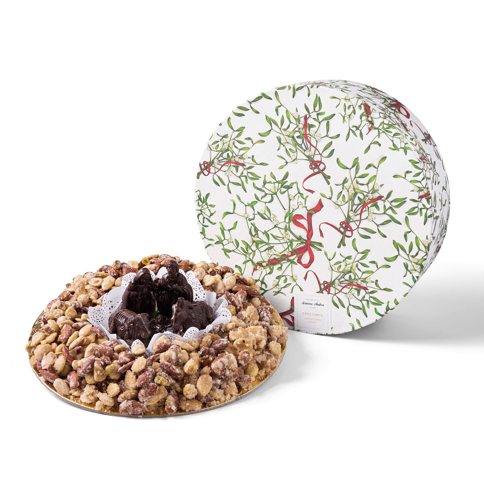 Croccante con presepe di cioccolato fondente